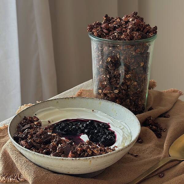 Opskrift: Chokolade Granola med chokolade protein 