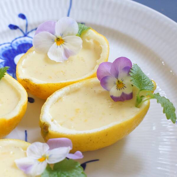 Påskedessert i citronskaller med citruscreme