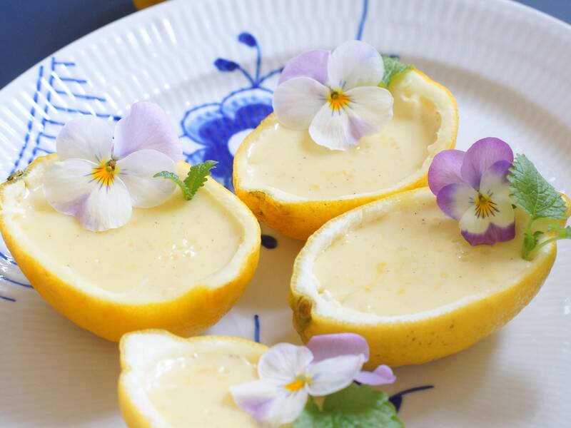 Påskedessert i citronskaller med citruscreme